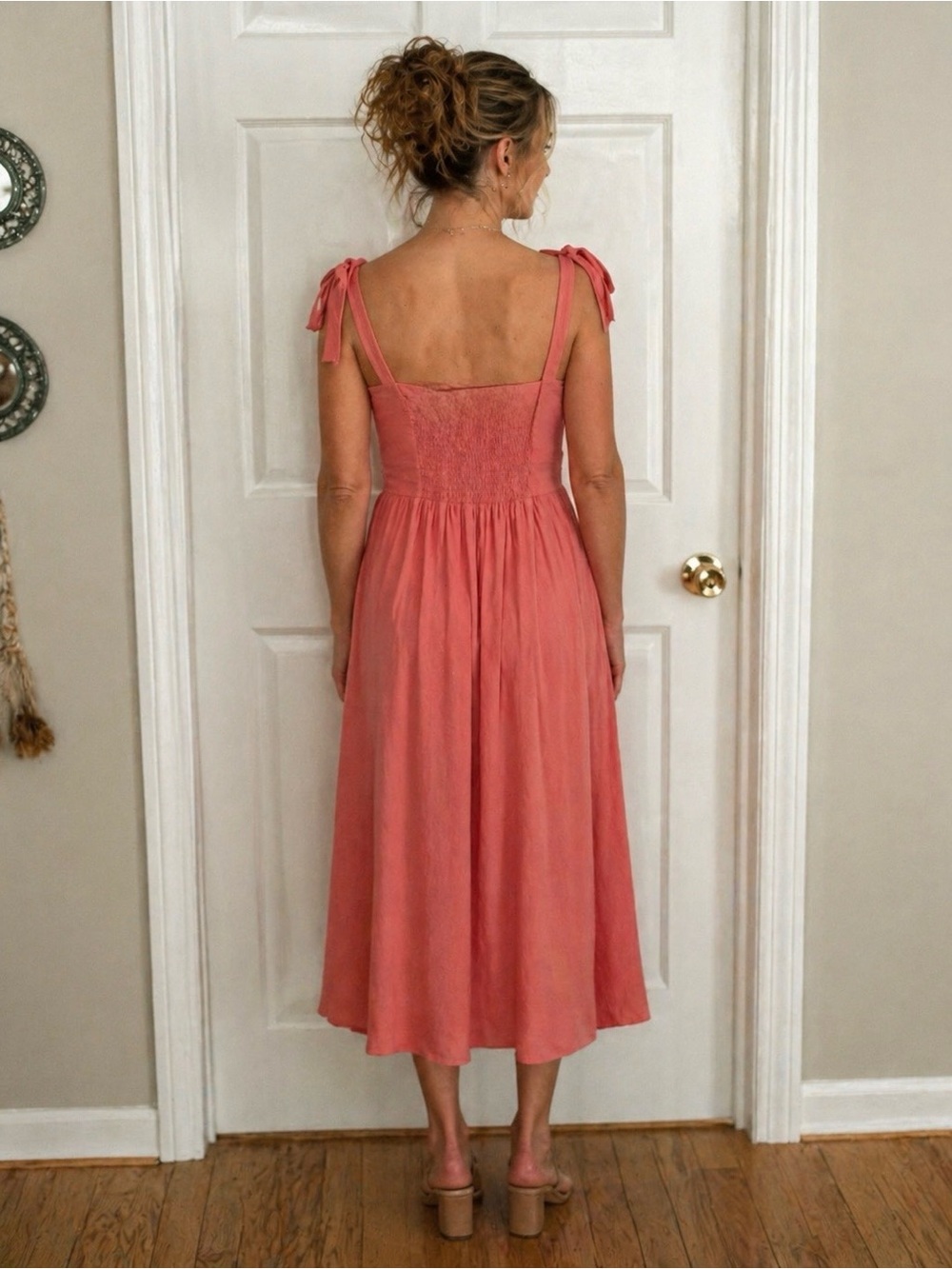 Draper James Rose-gingham Print Tie Strap Midi Dress - Picture 14 of 14